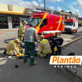 Fotos de Motociclista sofre múltiplas fraturas após grave acidente em cruzamento de Maringá