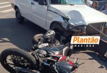 Fotos de Motociclista sofre múltiplas fraturas após grave acidente em cruzamento de Maringá