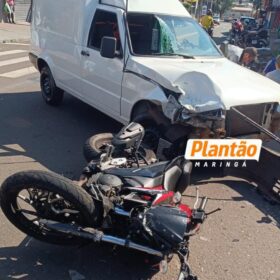 Fotos de Motociclista sofre múltiplas fraturas após grave acidente em cruzamento de Maringá