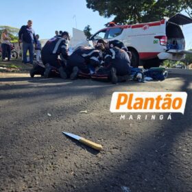 Fotos de Pai é atingido por pedrada na cabeça e filho é esfaqueado durante briga em Maringá