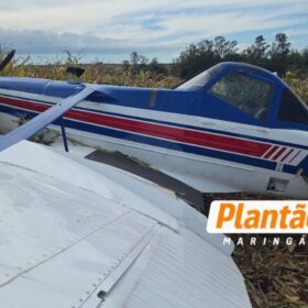 Piloto sobrevive a quinto acidente aéreo após avião agrícola apresentar problemas e descer em plantação em Marialva Foto 2 Fotos de Piloto sobrevive a quinto acidente aéreo após avião agrícola apresentar problemas e descer em plantação em Marialva