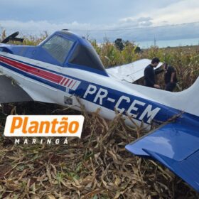 Piloto sobrevive a quinto acidente aéreo após avião agrícola apresentar problemas e descer em plantação em Marialva Foto 1 Fotos de Piloto sobrevive a quinto acidente aéreo após avião agrícola apresentar problemas e descer em plantação em Marialva