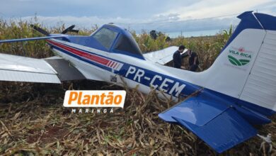 Fotos de Piloto sobrevive a quinto acidente aéreo após avião agrícola apresentar problemas e descer em plantação em Marialva
