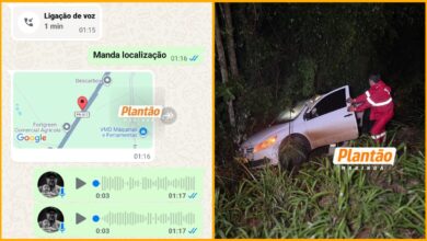 Fotos de Sem conseguir acionar os bombeiros, blogueiro pede ajuda ao Plantão Maringá pelo WhatsApp após acidente em Maringá