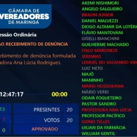 Câmara de Vereadores de Maringá aprova abertura da Comissão Processante contra Professora Ana Lúcia Foto 1 Fotos de Câmara de Vereadores de Maringá aprova abertura da Comissão Processante contra Professora Ana Lúcia