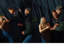 Fotos de Cantor Leonardo abençoa casal após pedido de casamento em tradicional festa da região de Maringá; veja o vídeo
