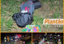 Fotos de Criança é ejetada junto com cadeirinha durante capotamento na BR-376; em Maringá