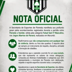 Fotos de Flagra de briga generalizada entre atletas de futsal durante competição na região de Maringá