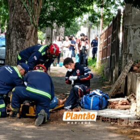 Fotos de Mãe e filha ficam gravemente feridas após desabamento de muro ao tentarem colher flores; vítimas foram encaminhadas a hospitais de Maringá