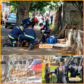 Fotos de Mãe e filha ficam gravemente feridas após desabamento de muro ao tentarem colher flores; vítimas foram encaminhadas a hospitais de Maringá