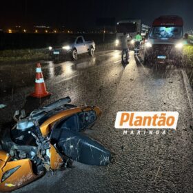 Fotos de Motociclista sofre traumatismo cranioencefálico após perder controle e bater contra meio-fio na BR-376, entre Sarandi e Marialva