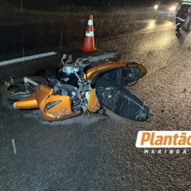 Fotos de Motociclista sofre traumatismo cranioencefálico após perder controle e bater contra meio-fio na BR-376, entre Sarandi e Marialva
