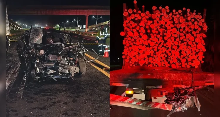 Mulher morre e filho fica ferido em acidente com dois caminhões na PR-444 Foto 2 Fotos de Mulher morre e filho fica ferido em acidente com dois caminhões na PR-444
