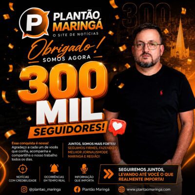 Fotos de Plantão Maringá Alcança 300 Mil Seguidores no Instagram e 385 mil seguidores no Facebook,