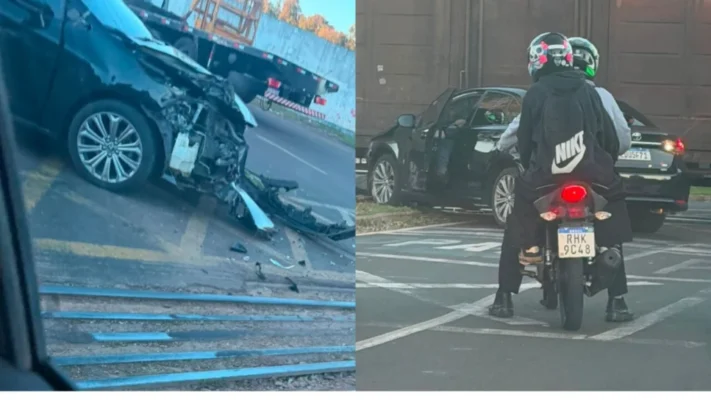 Vídeo: Carro é atingido por trem durante travessia em avenida de Maringá Foto 1 Fotos de Vídeo: Carro é atingido por trem durante travessia em avenida de Maringá