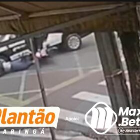 Vídeo mostra momento exato de grave acidente entre moto e carro em cruzamento movimentado de Maringá Foto 2 Fotos de Vídeo mostra momento exato de grave acidente entre moto e carro em cruzamento movimentado de Maringá