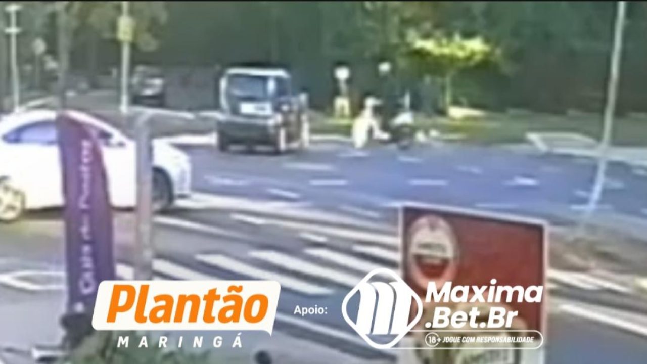 camera-flagra-motorista-avancando-preferencial-e-provocando-grave-acidente-entre-carro-e-motocicleta-em-maringa