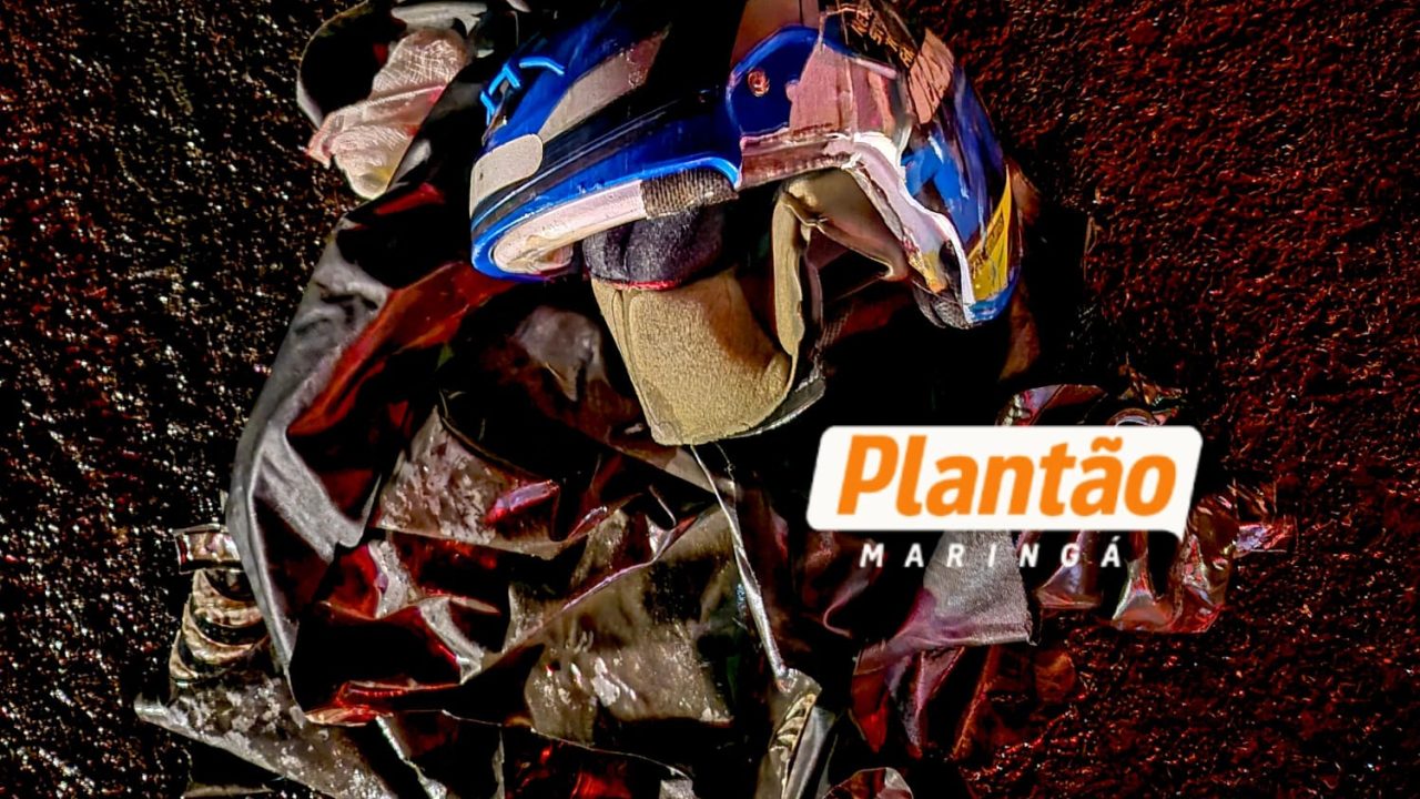 motociclista-fica-gravemente-ferido-apos-violenta-batida-com-carro-na-pr-317-em-maringa-capacete-ficou-destruido